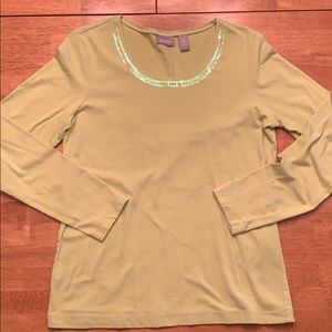 Chicos Lime Green Long Sleeve T